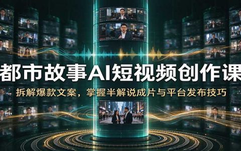 都市故事AI短视频课：爆款文案拆解+半解说成片与发布技巧