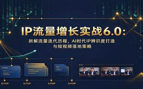 IP流量增长6.0实战：拆解流量迭代历程与AI时代IP辨识度打造及短视频落地策略