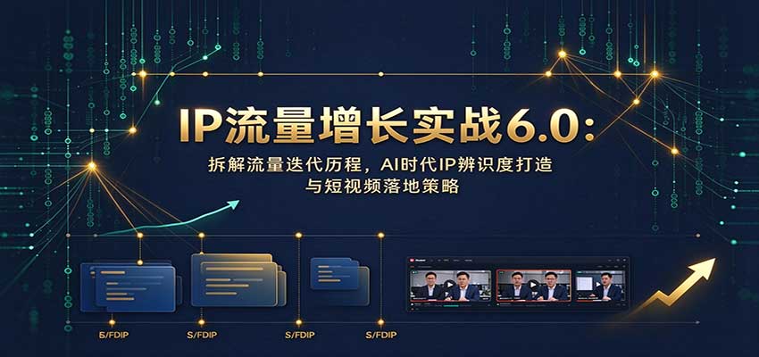 IP流量增长6.0实战：拆解流量迭代历程与AI时代IP辨识度打造及短视频落地策略
