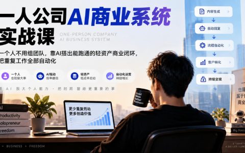 一人公司AI商业系统实战：API配置+Agent搭建，重复工作自动化化