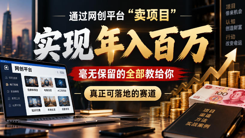 网创平台卖项目年入100步骤w实战：虚拟资料小程序4大系统可落地赛道