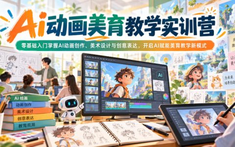 零基础AI动画美育教学实训营：掌握AI动画创作与美术设计，开启AI赋能美育课堂新方式