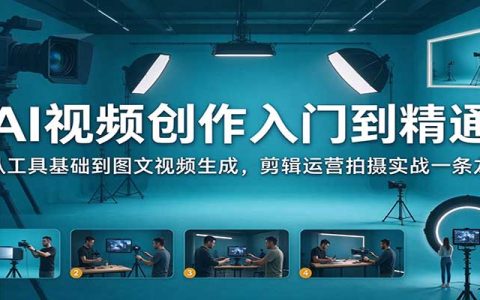 AI视频创作从入门到精通：Deepseek+即梦+可灵工具实操，图文视频生成剪辑运营拍摄变现一条龙