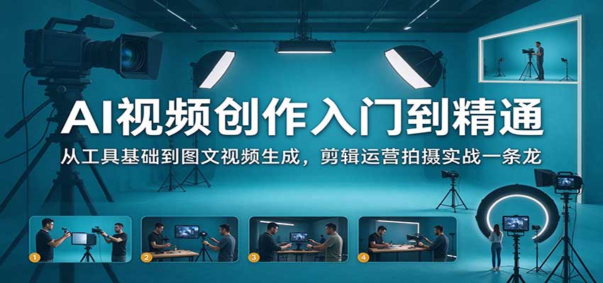 AI视频创作从入门到精通：Deepseek+即梦+可灵工具实操，图文视频生成剪辑运营拍摄变现一条龙