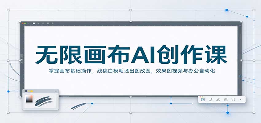 无限画布AI创作课：线稿白模毛坯出图改图与视频办公自动化