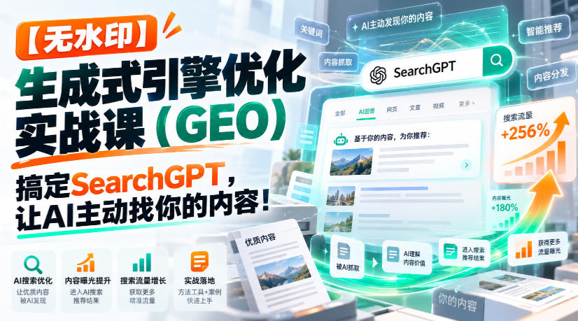 GEO实战课:SearchGPT优化、结构化数据与AI搜索关键词策略 GEO实战课:SearchGPT优化、结构化数据与AI搜索关键词策略