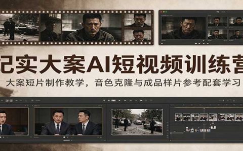 AI纪实大案短视频训练营：豆包音色克隆+短片制作教学，附成品样片与实操讲义