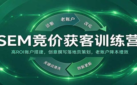 SEM竞价获客训练营：高ROI账户搭建与创意落地页优化降本增效