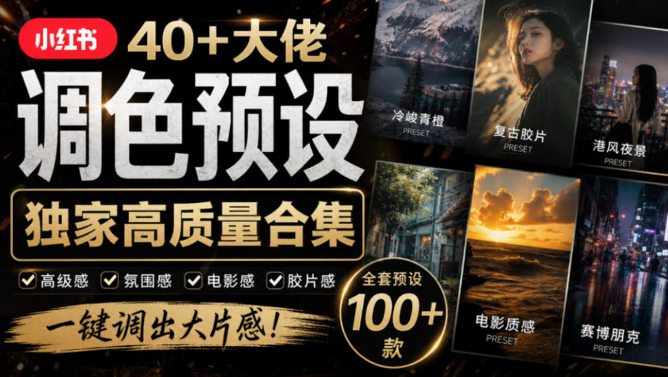 小红书40+网红摄影师调色预设合集｜婚礼人像风光预设按姓名整理