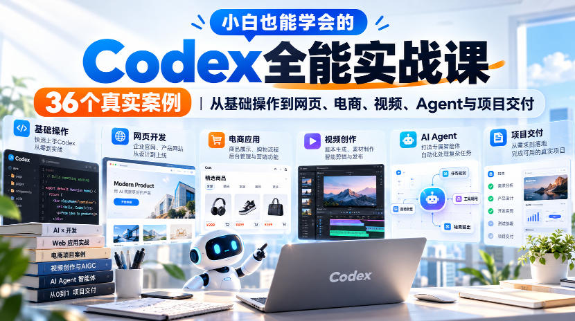 Codex实战课｜36个真实案例，从入门到项目交付