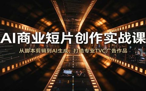 AI商业短片实战：剪映+AI工具全流程，零基础接单TVC广告