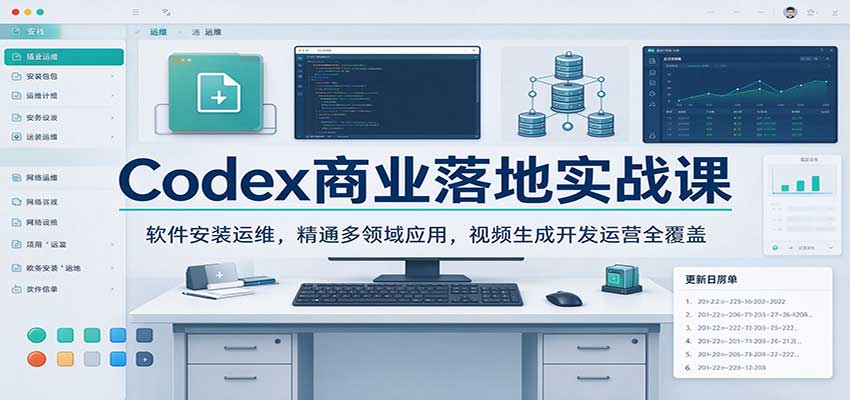Codex实战课：零基础软件安装到CAD开发、视频生成与电商运营全攻略