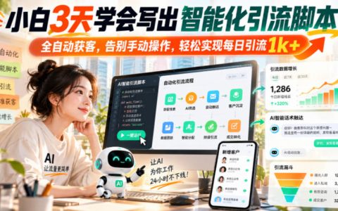小白3天学会智能化引流脚本编写，自动化获客告别手动操作日引1方法