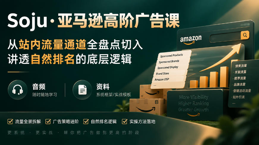 亚马逊高阶广告课：站内流量盘点+自然排名坑产底层逻辑