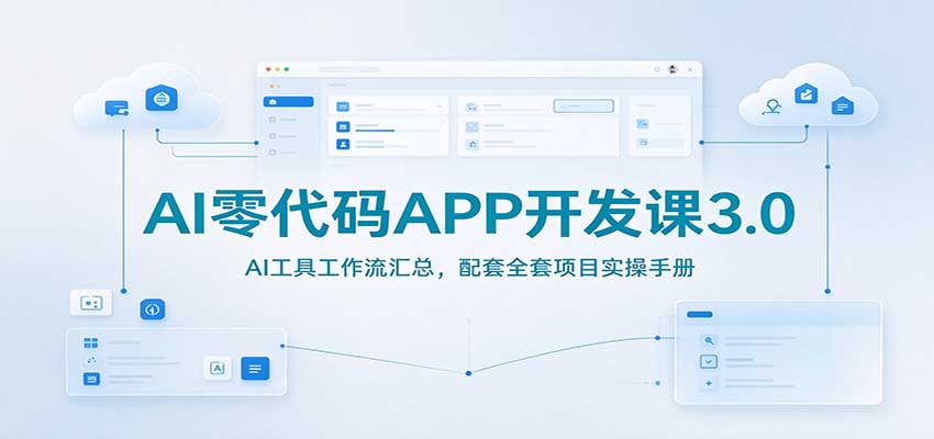 AI零代码APP开发课3.0：AI工具工作流+实操手册，手把手教你做APP