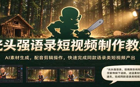 光头强语录短视频制作教程：AI素材生成+配音剪辑，快速上手二创