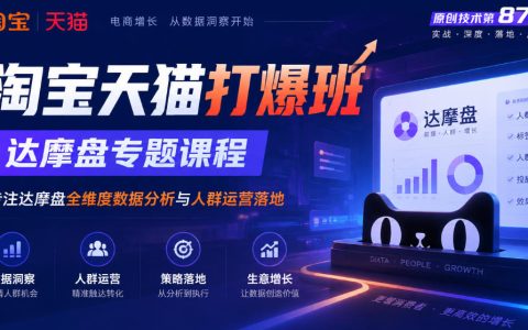 淘宝天猫达摩盘专题课：竞品分析+人群标签拉取，单品打爆实操