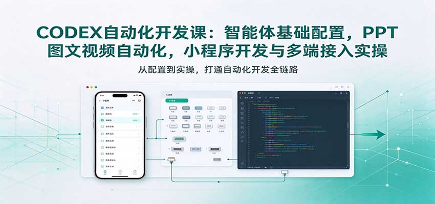 CODEX自动化开发课：智能体配置+PPT视频+小程序多端实操