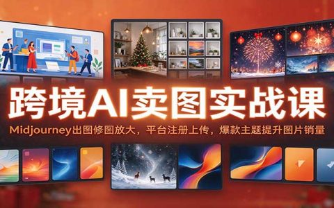 跨境AI卖图实战：Midjourney出图修图放大+AdobeStock上传，爆款主题提升销量