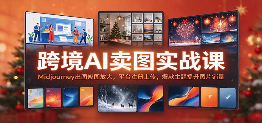 跨境AI卖图实战：Midjourney出图修图放大+AdobeStock上传，爆款主题提升销量