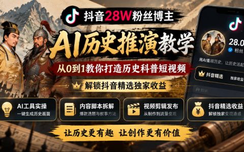 28W粉博主AI历史地图推演教程 Geolayers+AE剪映历史短视频起号变现