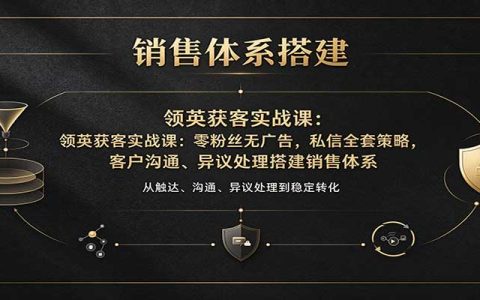 领英获客实战课：零粉丝无广告私信策略，异议处理与销售体系搭建