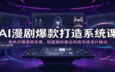 AI漫剧爆款打造系统课：角色分镜视频实操，规避版权擦边风险完成成片输出