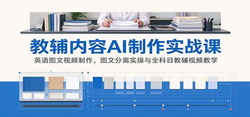 AI教辅视频制作实战：英语图文分离与全科目教学视频批量生产