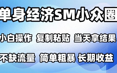 2026最新小众SM男粉情感赛道手机操作十分钟见收益小白当天上手单日200步骤0+可批量放大