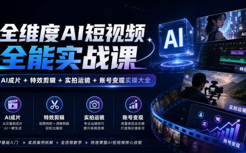 AI短视频全能实战课：豆包+即梦AI成片剪辑特效实拍变现实操大全