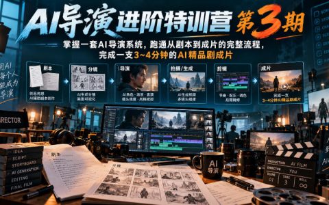 AI导演进阶特训营第3期：Codex/WorkBuddy双端SOP，30天跑通剧本到成片