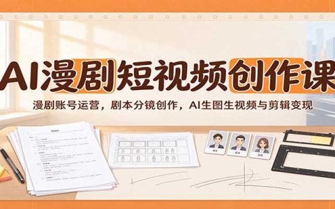 AI漫剧短视频创作课：豆包即梦生图生视频+剧本分镜与剪映变现
