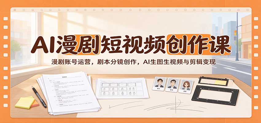 AI漫剧短视频创作课：豆包即梦生图生视频+剧本分镜与剪映变现