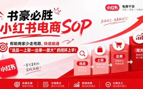 小红书电商SOP实操课：选品上架出单放大全链路+矩阵号无人直播AI玩法