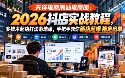 2026抖店实战教程：AI主图+爆闪图起店，新店冷启动稳定出单