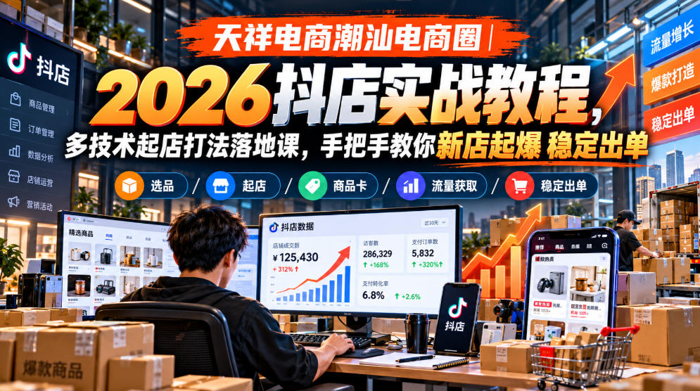 2026抖店实战教程:AI主图+爆闪图起店,新店冷启动稳定出单 2026抖店实战教程:AI主图+爆闪图起店,新店冷启动稳定出单