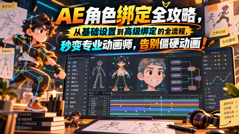 AE角色绑定全攻略：Duik Angela+Bao Bones从基础到高级，告别僵硬动画