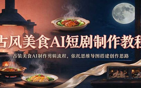 古装美食AI短剧制作教程：思维导图+剪辑流程，新手快速上手