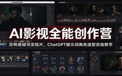 AI影视创作营：ChatGPT角色造型改造，恐怖悬疑写实短片全流程教学