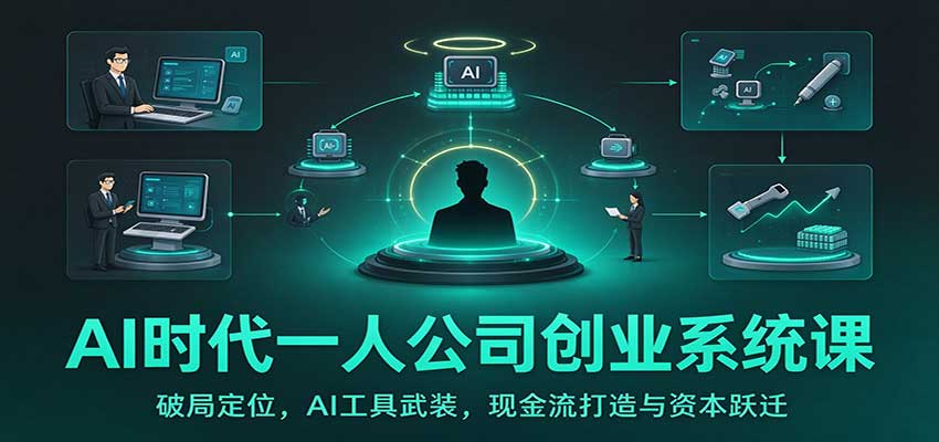 AI时代一人公司创业课：从定位到AI工具与现金流打造