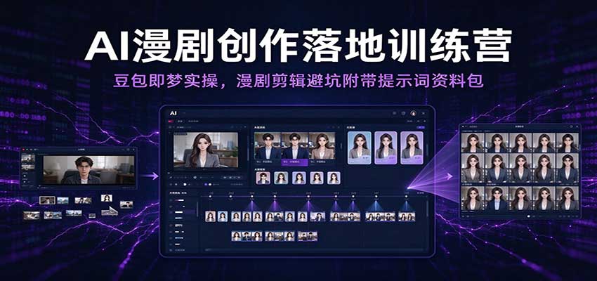 AI漫剧创作实操训练营：豆包即梦全流程+剪辑避坑，附提示词资料包