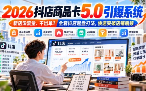 2026抖店商品卡5.0起店打法：新店没流量不出单？千川高投产+活动引流全链路