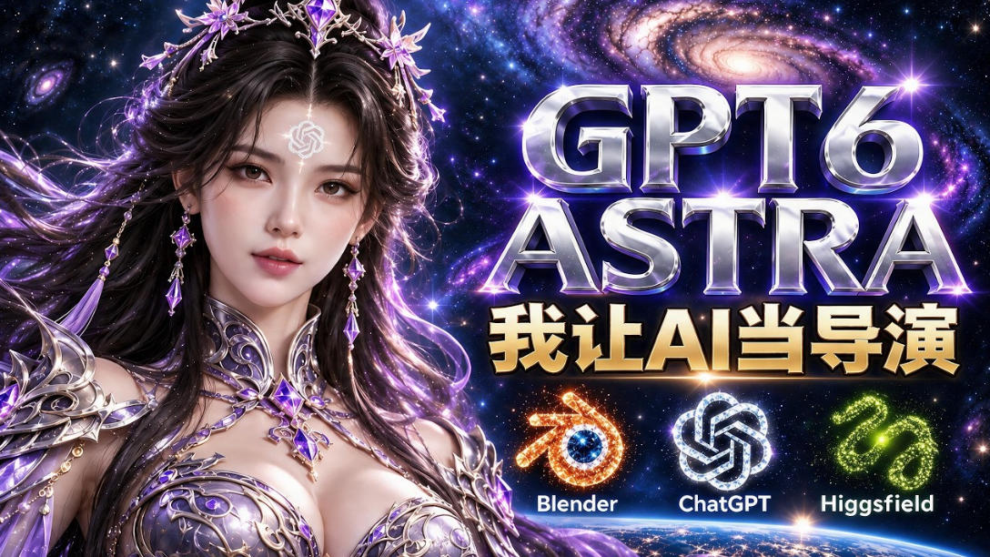 GPT-6 Astra导演实战：Higgsfield+Blender玄幻运镜短片教程
