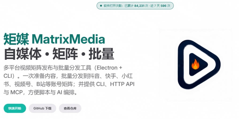 一条视频发8个平台太麻烦?开源免费MatrixMedia自媒体矩阵批量发布工具 一条视频发8个平台太麻烦?开源免费MatrixMedia自媒体矩阵批量发布工具
