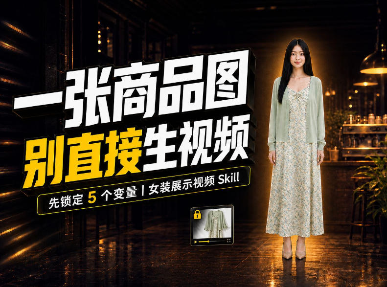 女装AI视频总翻车?女装展示视频Skill先锁定5个变量 女装AI视频总翻车?女装展示视频Skill先锁定5个变量