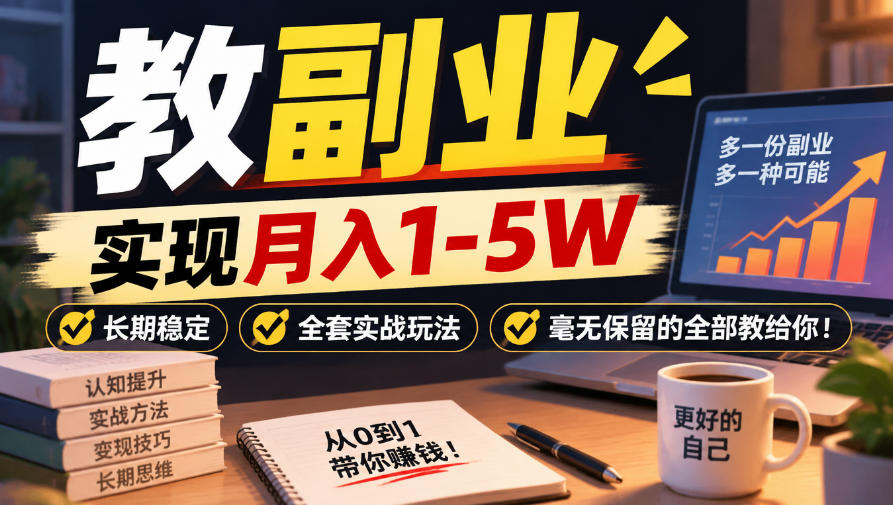 网创副业实战：小程序虚拟资料项目变现1-5W长期稳定玩法全教