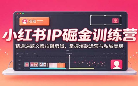 小红书IP训练营：选题文案拍摄剪辑全攻略，爆款运营与私域变现