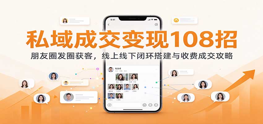 私域成交变现108招:朋友圈发圈获客+风水师线上线下闭环收费攻略 私域成交变现108招:朋友圈发圈获客+风水师线上线下闭环收费攻略