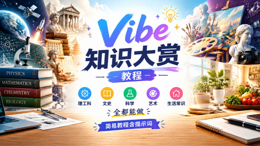Vibe知识大赏全套制作教程:含提示词与豆包视频工作流,理工文史艺术生活常识都能做 Vibe知识大赏全套制作教程:含提示词与豆包视频工作流,理工文史艺术生活常识都能做