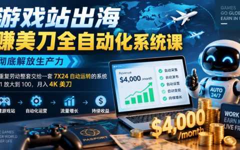 游戏站出海自动化系统课：Chrome多实例+API+AI Agent全流程实战